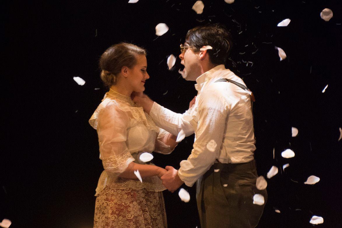 Tori Spero as Lucille Frank and Jeff Orton as Leo Frank. Photo by Ken Holmes.