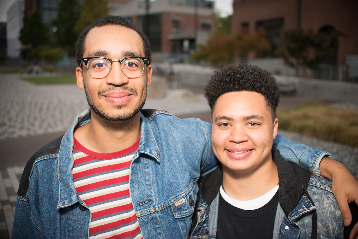 Theo (right) and Jalen (Theo's brother, left) in a photo courtesy of TRANSform Washington.